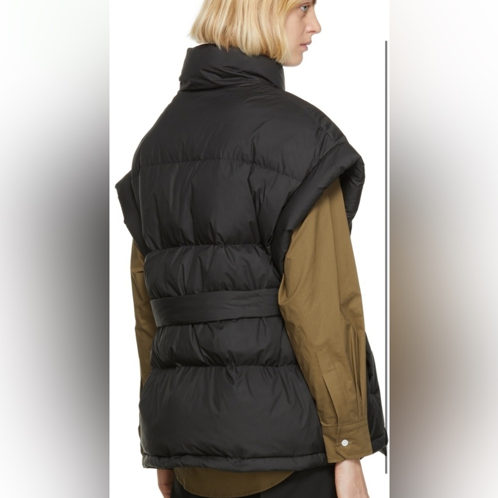 The Frankie Shop Aspen belted down vest in black - Picture 4 of 8